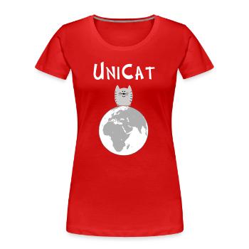 Unikat: du bist einzigartig, ganz besonders - Frauen Premium Bio T-Shirt - Rot - Vorne - Mia (176cm)