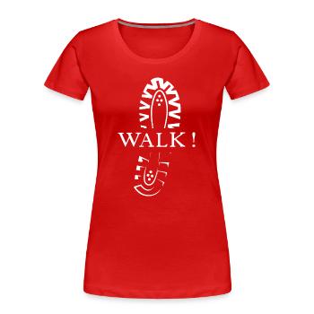 running shoe icon shoe print nature runner icon - Women's Premium Organic T-Shirt - red - Front - Mia (176cm)