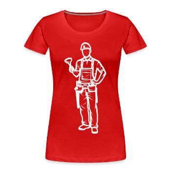 Klempner - Frauen Premium Bio T-Shirt - Rot - Vorne - Mia (176cm)