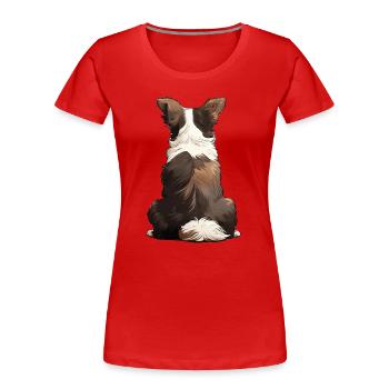 Border Collie - Frauen Premium Bio T-Shirt - Rot - Vorne - Mia (176cm)