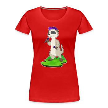 Fléchette suricate - T-shirt bio Premium Femme - rouge - Devant - Mia (176cm)