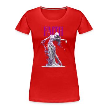 Danseuse de la Foi du Marbre Liquide - T-shirt bio Premium Femme - rouge - Devant - Mia (176cm)