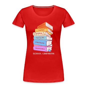 Lesen Bibliothek Leseratte - Frauen Premium Bio T-Shirt - Rot - Vorne - Mia (176cm)