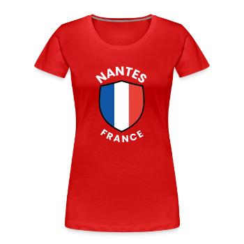 Schildentwurf von Nantes France - Frauen Premium Bio T-Shirt - Rot - Vorne - Mia (176cm)