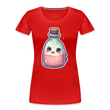 Cute kawaii cake potion bottle - Women's Premium Organic T-Shirt - red - Front - Mia (176cm)