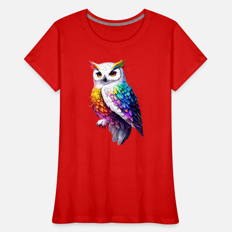Schneeeule Weiße Eule Kauz Uhu Owl Schnee Eulen Frauen Premium Bio T-Shirt