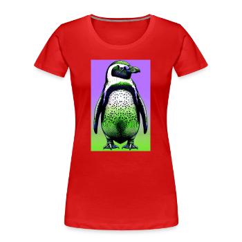 pingouin - T-shirt bio Premium Femme - rouge - Devant - Mia (176cm)