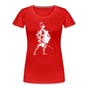 Knight Silhouette with Shield - Women's Premium Organic T-Shirt - red - Front - Mia (176cm)