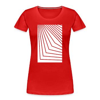 Angular Concentric Lines - Women's Premium Organic T-Shirt - red - Front - Mia (176cm)