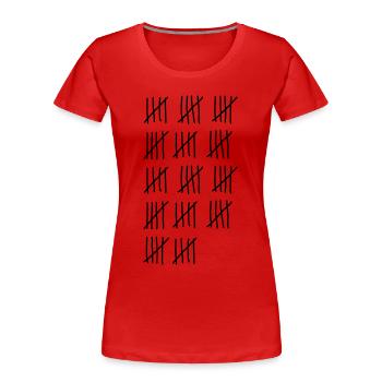 70th birthday - Women's Premium Organic T-Shirt - red - Front - Mia (176cm)
