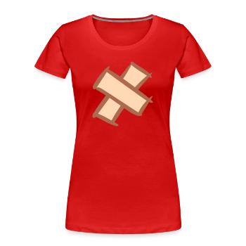 Pflasterkreuz. Pflaster Kreuz. Wundepflaster. - Frauen Premium Bio T-Shirt - Rot - Vorne - Mia (176cm)