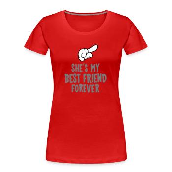 She´s My Best Friend Forever (right) - Frauen Premium Bio T-Shirt - Rot - Vorne - Mia (176cm)