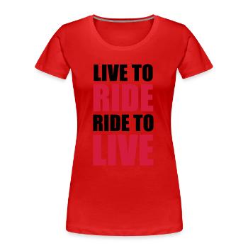 Biker Motorbike Motorrad Moto Motard Speed Sport - T-shirt bio Premium Femme - rouge - Devant - Mia (176cm)