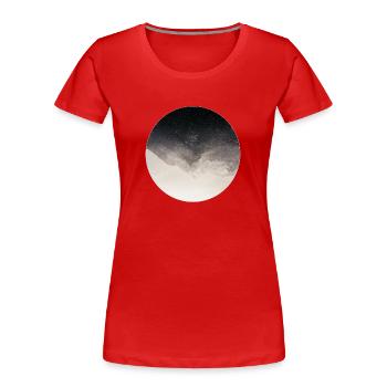 Berglandschaft im abstrakten Vintage Stil - Frauen Premium Bio T-Shirt - Rot - Vorne - Mia (176cm)