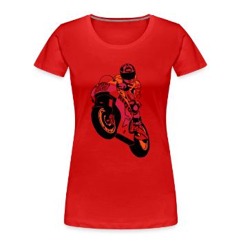MotoGP - Motorsport - Motorrad - Frauen Premium Bio T-Shirt - Rot - Vorne - Mia (176cm)