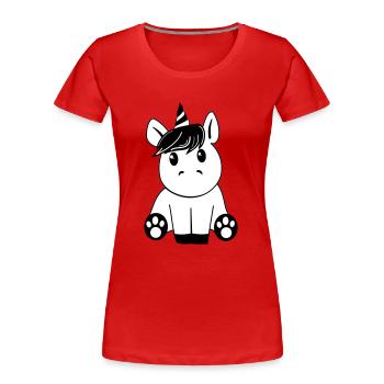 Unicorn noir - T-shirt bio Premium Femme - rouge - Devant - Mia (176cm)