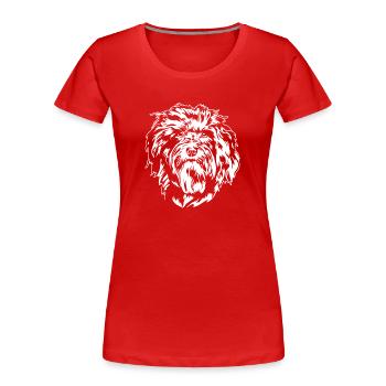 Havaneser Hunde Portrait Hund Wilsigns - Frauen Premium Bio T-Shirt - Rot - Vorne - Mia (176cm)