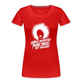 Les filles n’ont pas inventé le punk rock anglais - T-shirt bio Premium Femme - rouge - Devant - Mia (176cm)