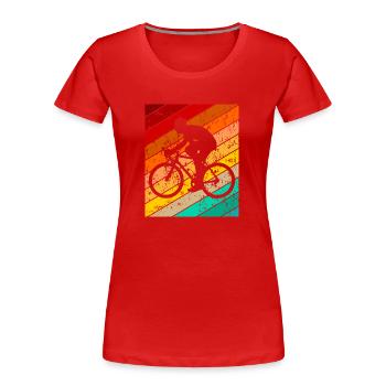 Fahrrad Fahrradmotiv Fahrradfahrer Fahrradfahren - Frauen Premium Bio T-Shirt - Rot - Vorne - Mia (176cm)