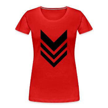 rank military army - Frauen Premium Bio T-Shirt - Rot - Vorne - Mia (176cm)