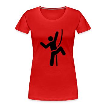 Rock Climbing - Women's Premium Organic T-Shirt - red - Front - Mia (176cm)