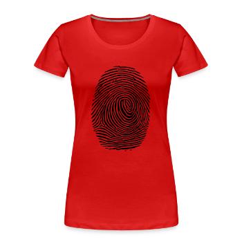 finger abdruck - Frauen Premium Bio T-Shirt - Rot - Vorne - Mia (176cm)