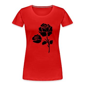 balck_roses_flower - T-shirt bio Premium Femme - rouge - Devant - Mia (176cm)