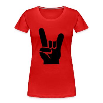 rock n roll - Women's Premium Organic T-Shirt - red - Front - Mia (176cm)