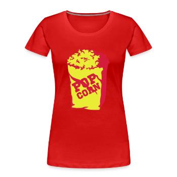 Popcorn - Frauen Premium Bio T-Shirt - Rot - Vorne - Mia (176cm)