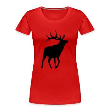 Hirsch - Frauen Premium Bio T-Shirt - Rot - Vorne - Mia (176cm)