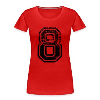 8 - Nummer - Frauen Premium Bio T-Shirt - Rot - Vorne - Mia (176cm)