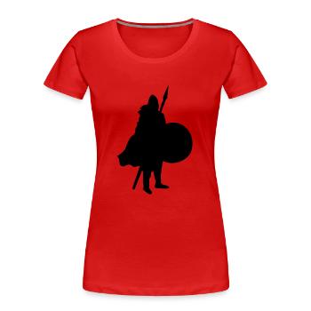 wikinger - Frauen Premium Bio T-Shirt - Rot - Vorne - Mia (176cm)