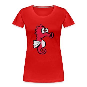 Seepferdchen lustig süss kinder - Frauen Premium Bio T-Shirt - Rot - Vorne - Mia (176cm)