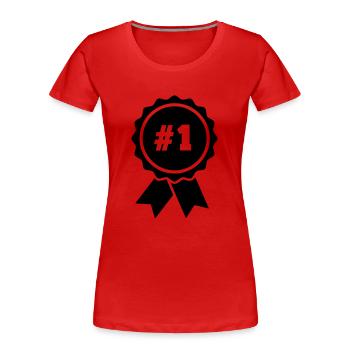 Medaille - Frauen Premium Bio T-Shirt - Rot - Vorne - Mia (176cm)