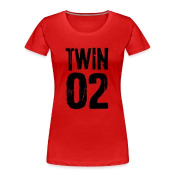 Twin 01 02 twins partnerlook twin gift - Women's Premium Organic T-Shirt - red - Front - Mia (176cm)