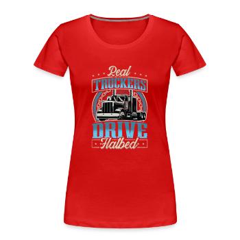 LKW Fahrer - Frauen Premium Bio T-Shirt - Rot - Vorne - Mia (176cm)