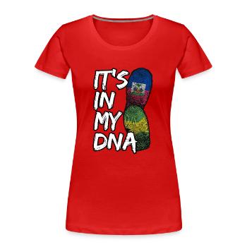 Haiti Haitianer Jamaika Kombination I Geschenk - Frauen Premium Bio T-Shirt - Rot - Vorne - Mia (176cm)