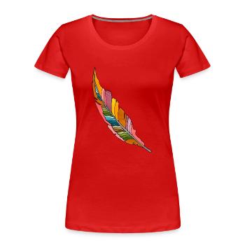 Plume - T-shirt bio Premium Femme - rouge - Devant - Mia (176cm)