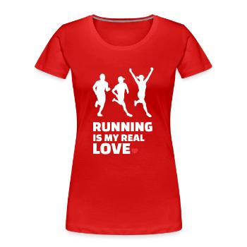 Ich Liebe Rennen - Frauen Premium Bio T-Shirt - Rot - Vorne - Mia (176cm)