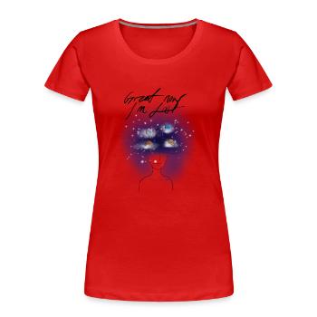 Lost in thought - Women's Premium Organic T-Shirt - red - Front - Mia (176cm)