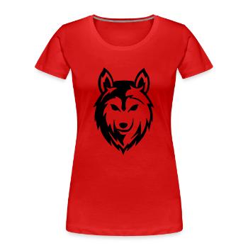 Der Wolf - Frauen Premium Bio T-Shirt - Rot - Vorne - Mia (176cm)