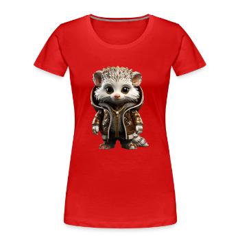 Mister Spike - Women's Premium Organic T-Shirt - red - Front - Mia (176cm)