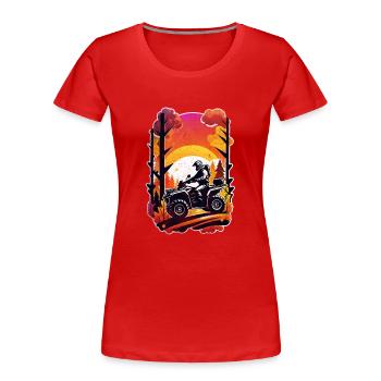 quad et tout terrain - T-shirt bio Premium Femme - rouge - Devant - Mia (176cm)
