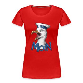 Moin Seagull - Women's Premium Organic T-Shirt - red - Front - Mia (176cm)