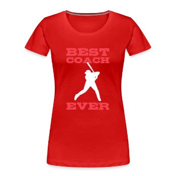 Softball Softball-Spieler Coach - Frauen Premium Bio T-Shirt - Rot - Vorne - Mia (176cm)