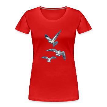 Abstract Seagulls - Women's Premium Organic T-Shirt - red - Front - Mia (176cm)