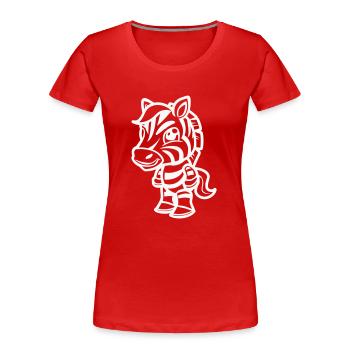 zebra comic - Frauen Premium Bio T-Shirt - Rot - Vorne - Mia (176cm)