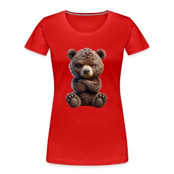 Bear grim 2 - Women's Premium Organic T-Shirt - red - Front - Mia (176cm)