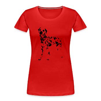 Dalmatiner - Frauen Premium Bio T-Shirt - Rot - Vorne - Mia (176cm)