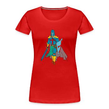 Ritter - Frauen Premium Bio T-Shirt - Rot - Vorne - Mia (176cm)